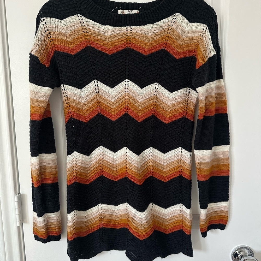 FCT with love Chevron knit long sleeve sweater